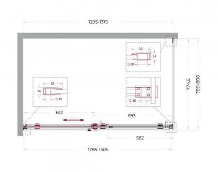 SOFT_CLOSE-2-AH-1-110/100-C-Cr Душевой уголок, артикул SOFT_CLOSE-2-AH-1-110/100-C-Cr