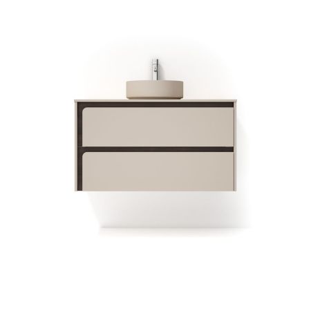 Visobath Indico, комплект: тумба 100см + столешница + раковина, цвет бежевый матовый лак (Cotton-Valenti), артикул 76819/71082/88012