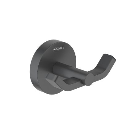 Крючок двойной AQUATEK, матовый черный AQ4602MB БЕТТА, артикул AQ4602MB