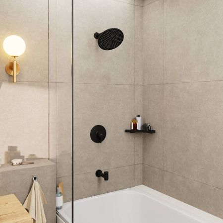 Держатель верхнего душа, Hansgrohe, Vernis Blend, вид-настенный, вынос, мм-240, цвет-черный матовый, артикул 27809670