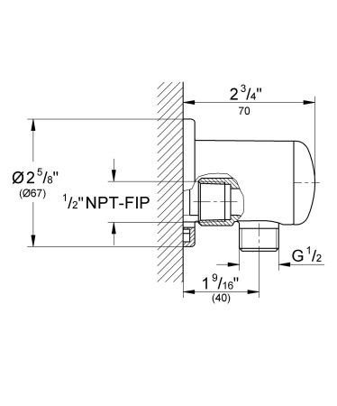 Подключение для душевого шланга GROHE Relexa, хром (28672000) Подключение для душевого шланга GROHE Relexa, хром (28672000)