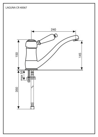 Смеситель Laguna 40067 для кухни, цвет хром, артикул 40067CR