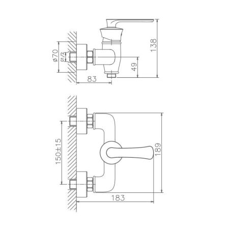 Смеситель для душа Haiba HB20181-7, черный