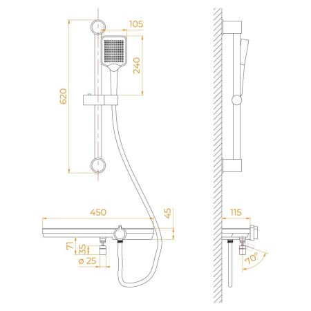 Душевой гарнитур RGW SP-41Gr, артикул 69140541-11