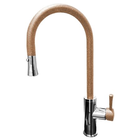 Смеситель для кухни с выдвижным изливом GranFest 7652, терракот, артикул 7652 терракот