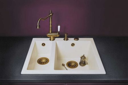 Мойка, OMOIKIRI, Bosen, число чаш-2, ширина, мм-590, глубина, мм-500, высота, мм-220, тип установки-встраиваемый, отверстия для смесителя-3 промаркированных, с переливом, сифон и донный клапан в комплекте, автоматический донный клапан приобретается отдель, артикул 4993558