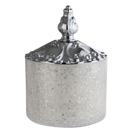 ELISABETTA Баночка высокая H9xD12 см. с крышкой, стекло/хром, артикул 17022