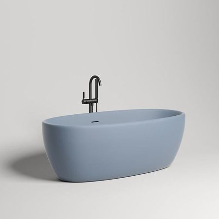 Salini LUCE Ванна отдельностоящая 1700х850х580мм, донный клапан "Up&Down", сифон,  слив-перелив, мат-л: S-stone -матовый;, RAL5014. Фурнитура: RAL5014, артикул 100121MRF RAL5014