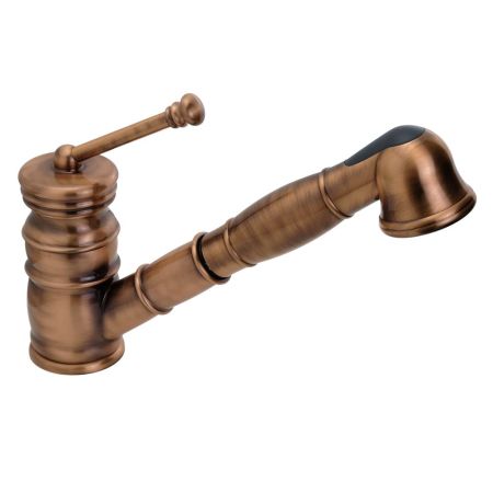 CUCINA QUEEN Смеситель для кухни моноком., c выдвижной лейкой, медь, артикул 18302