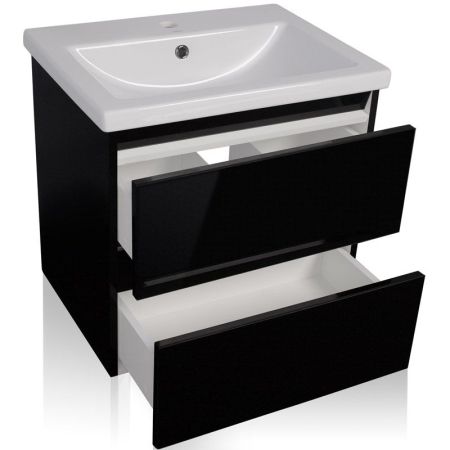 Тумба под раковину Style Line Даймонд 60 Люкс Plus СС-00000501 подвесная Черная, артикул СС-00000501