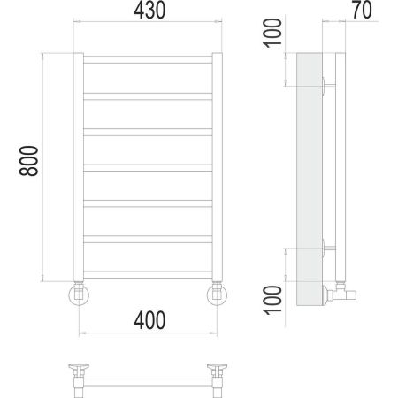 Полотенцесушитель водяной Terminus Контур П7 40х80, артикул 4670078529640