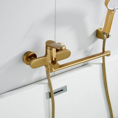 Смеситель для ванны Shevanik S4322G, золотой сатин, артикул S4322G