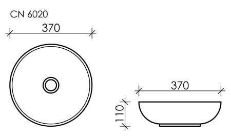 Умывальник чаша накладная круглая Element 370*370*110мм CN6020 Умывальник чаша накладная круглая Element 370*370*110мм CN6020
