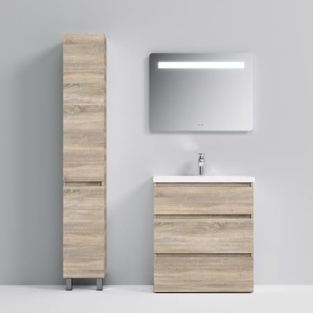 M91FSX0752OF GEM S, База под раковину, напольная, 75 см, 3 ящика, светлый дуб, артикул M91FSX0752OF