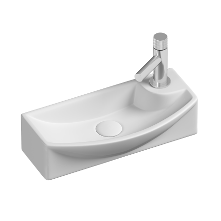 Умывальник подвесной прямоугольный  с крепежом (чаша слева, отверстие под смеситель справа) Element 455*220*130мм CN6038L, артикул CN6038L