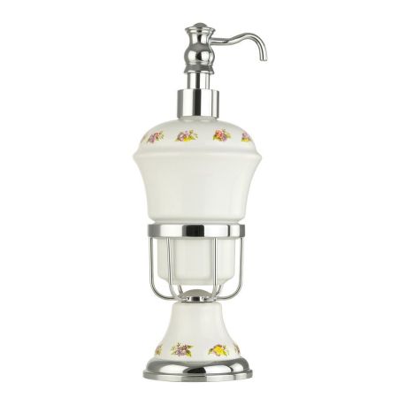 PROVANCE Дозатор жидкого мыла настольный, керамика с декором/хром, артикул 17654