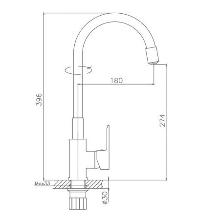 Смеситель для кухни Haiba HB70112-3, серый