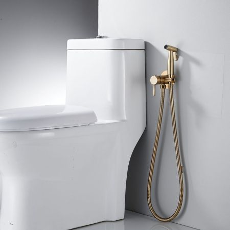 Гигиенический душ со смесителем Shevanik S147G, золотой сатин