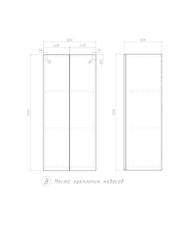 Шкаф подвесной VIGO Wing sh.WIN.50.2D белый, 50 см