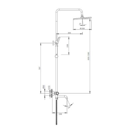 Душевая система Splenka S03.24.23, золото