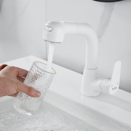 Смеситель для раковины многофункциональный Raffine F291C, белый