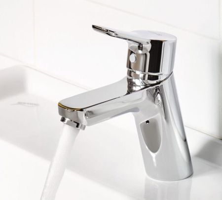 Смеситель для раковины, Kludi, Pure&Easy, тип открывания воды-однорычажный, тип регулирования воды-керамический картридж, монтаж-на раковину/столешницу, отверстия для монтажа-1, высота, мм-145, вынос излива, мм-120, донный клапан-есть, тип подводки-гибкая, артикул 373820565