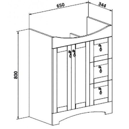 Тумба под раковину Runo Мерида 70 4620750028664 Белая