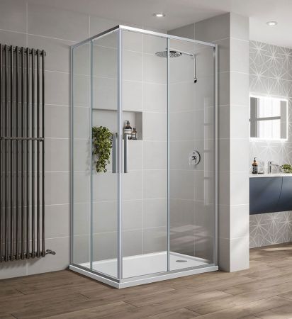 Душевой уголок Slim-U VSS-2SU8010CL, 1000*800, хром, стекло прозрачное, артикул VSS-2SU8010CL