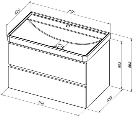 Тумба под раковину Aquanet Вега 2.0 80 мисти грин, артикул 00337961
