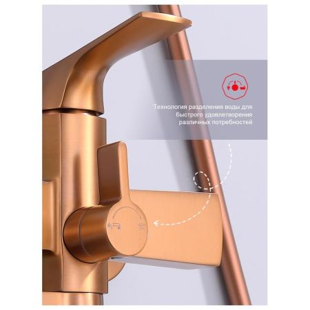 Душевая система Raglo R07.24.33, матовая медь