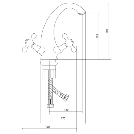 Смеситель для раковины Славен СЛ-ДВ-А10, хром