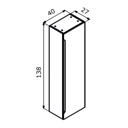 Пенал ORKA Malta 40 кашемировый матовый, универсальный