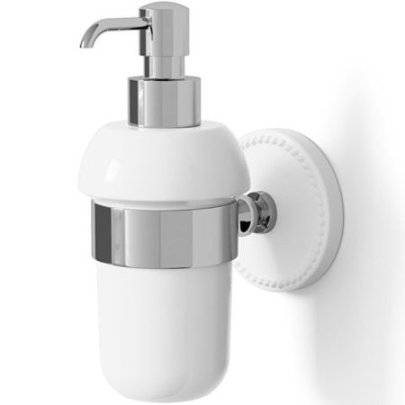 Devon DOROTHY Дозатор для жидкого мыла белый, держатель и помпа  цвет: хром, артикул DOR430CR