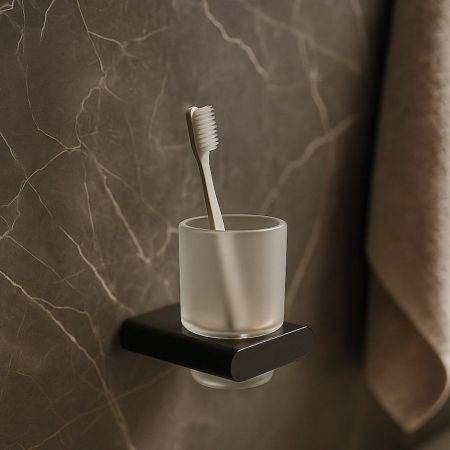 Стакан для ванной комнаты Knotlor SC101BL, черный, артикул SC101BL