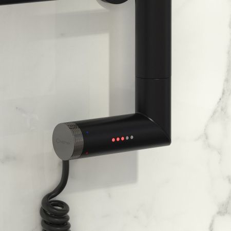 Полотенцесушитель электрический "ЭЛЕГИЯ 2.0" 1200х500 / МЭМ левый (Матовый черный)