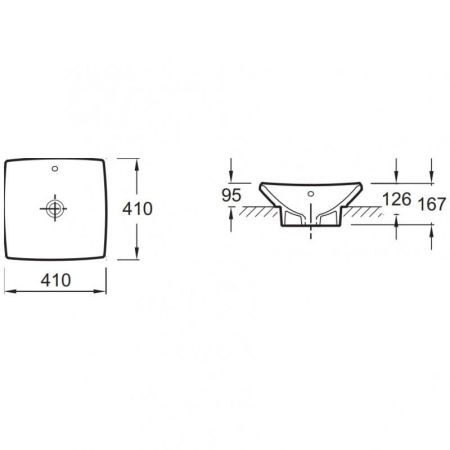 E1325-00 раковина ESCALE /41х41/ (бел), артикул E1325-00