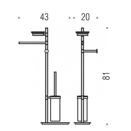 Colombo Square Стойка высотой 81 см, цвет: хром, артикул B9903.CR