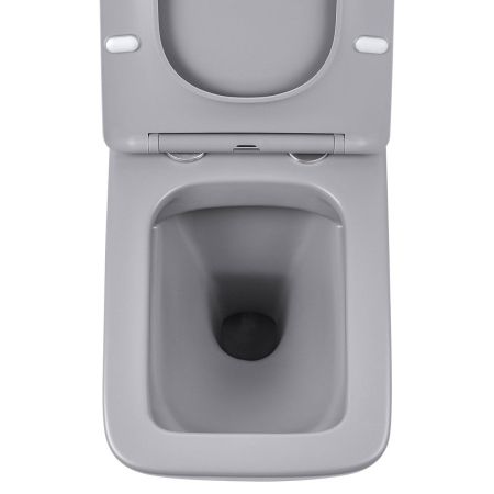 Унитаз подвесной Q-Line VT1-12MG безободковый, цвет матовый серый, ультратонкое  сиденье soft-close, артикул VT1-12MG