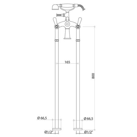 Bongio Oxford Lux Смеситель для ванны, цвет хром/белый фарфор, артикул 19528CR0L