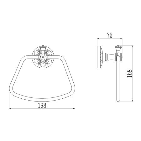 Полотенцедержатель Savol S-005860B, золото, артикул S-005860B