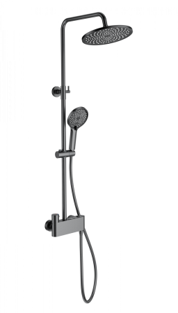 Душевая система с термостатом WONZON & WOGHAND MUSE Corno, Темный графит (WW-B3110-BGG), артикул WW-B3110-BGG