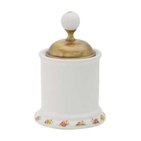 PROVANCE Баночка низкая H10 см. с крышкой, керамика с декором/бронза, артикул 17616