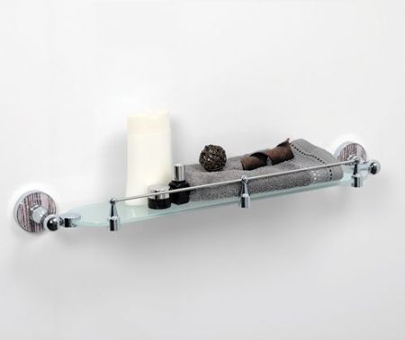 Стеклянная полка WasserKRAFT Regen K-6944 Хром