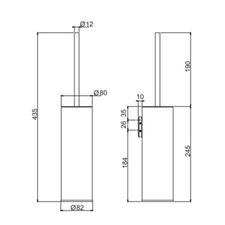 Fima Carlo Frattini Spillo Steel Туалетный ёршик, настенный, цвет: нержавеюшая сталь, артикул F6096/1INOX