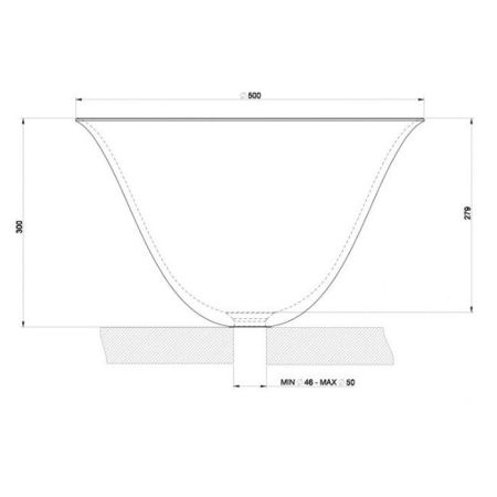 Gessi Goccia Раковина накладная керамическая Ø50см, h=30см, цвет: черный
