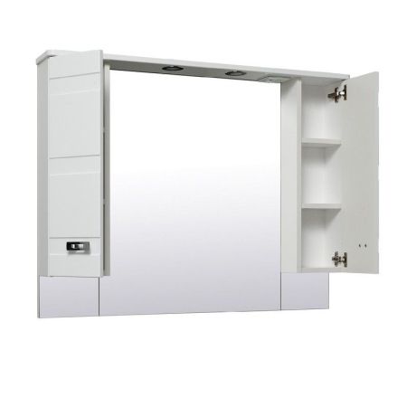 Зеркало со шкафом Runo Турин 105 4620750026721 с подсветкой Белое