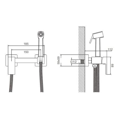 Гигиенический душ со смесителем BELZ B55806-5, брашированное золото, артикул B55806-5