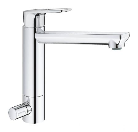 Смеситель для кухни GROHE BauLoop с запорным вентилем, средний излив, хром (31713000)