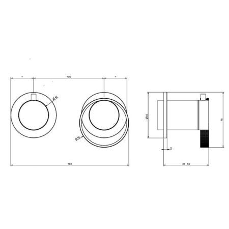 GESSI ANELLO Смеситель встраиваемый, однорычажный, с переключателем на 2 положения, внешняя часть, цвет Finox Brushed Nickel, артикул 63380#149
