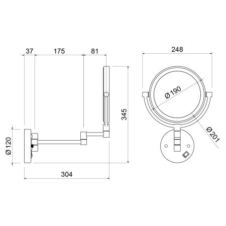 Зеркало с подсветкой Timo Saona 13376/03 черный, артикул 13376/03